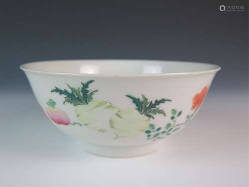 Chinese Porcelain Famille Rose Raddish Bowl