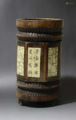 Chinese Bamboo Carved BrushPot