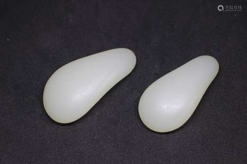 Two Chinese White Pebble Jade