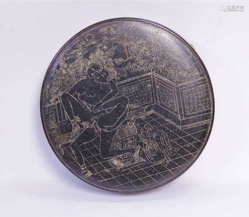 A Japanese Erotic Round Box