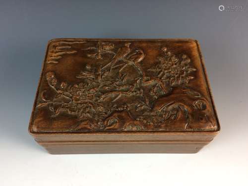 Chinese Huanghuali Wood Birds&Flowers Cover Box