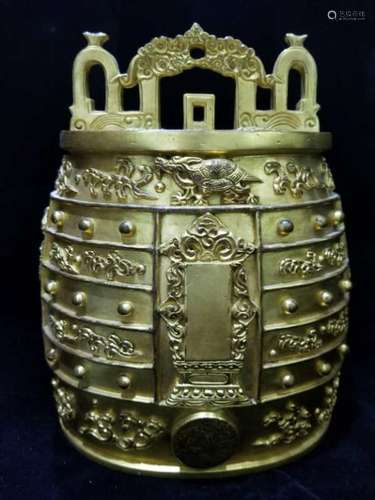 Chinese Gilt Bronze Bell