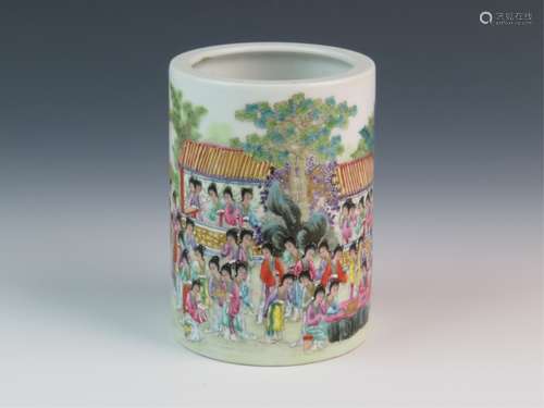 Chinese Famille Rose Brush Pot