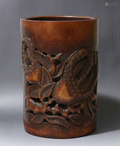 Chinese Bamboo Carved BrushPot