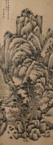 Chinese Ink Color Landscape Painting