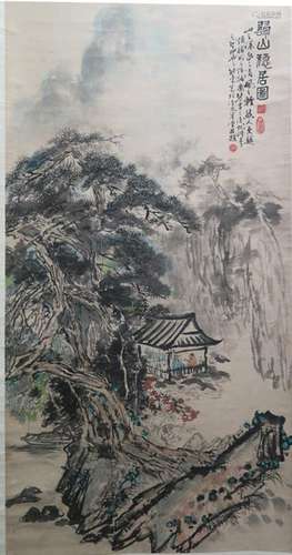 Chinese Water Color Scroll Painting,Signed