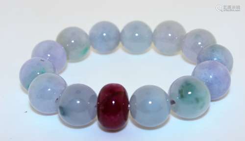 Chinese Jadeite Bead Bracelet