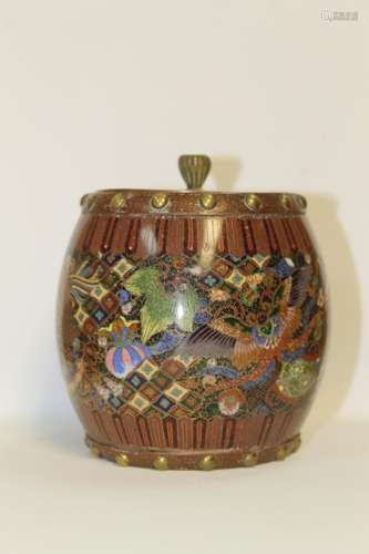 Meiji Japanese Cloisonne Cover Box