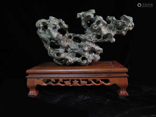 Chinese Stone Carving w Stand