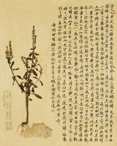 赵彦国（b.1975） 桃花源记 镜片 水墨纸本