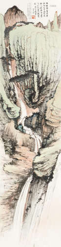 张大千（1899～1983） 石涛诗意图 立轴 设色纸本