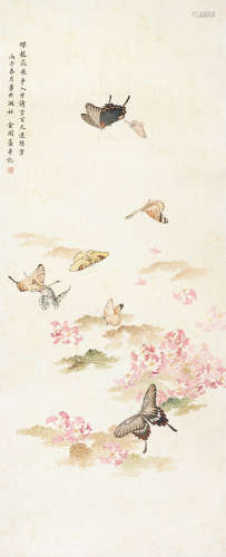 金开藩（1895～1946） 蝶恋花 立轴 设色纸本