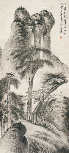 李世倬（1687～1770） 拟巨然笔意 立轴 水墨纸本