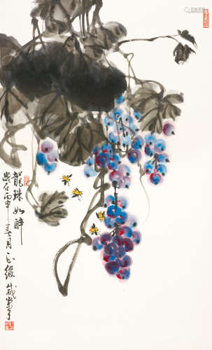 沈威峰（b.1965） 龙珠如醉 镜心 设色纸本