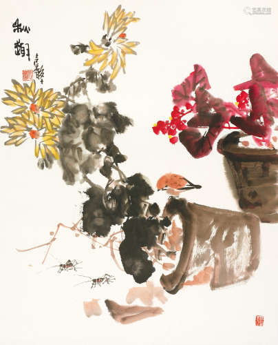 张继馨（b.1926） 秋趣 镜心 设色纸本