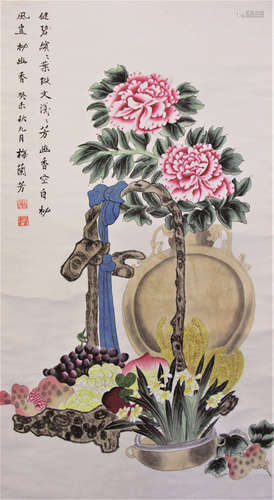 梅兰芳 花卉 立轴 纸本