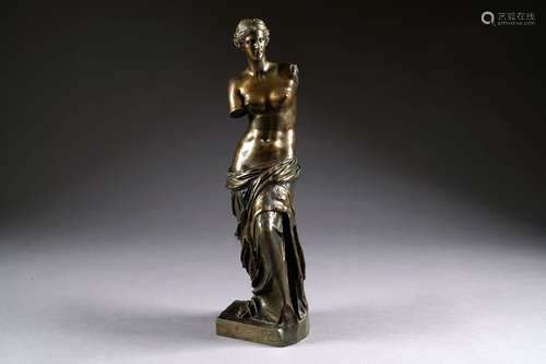 Vénus de Milo. Epreuve en bronze à patine brune cuivrée. Hauteur: 45,5 cm.