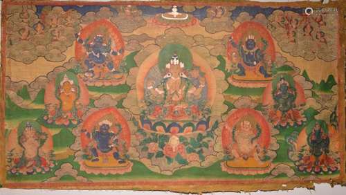 A THANGKA OF SADAKSHARI 18th Century