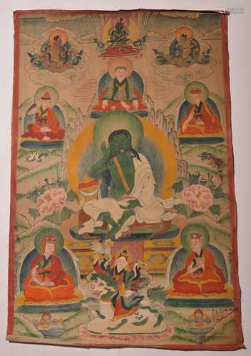 A THANGKA OF MILAREPA 18th Century