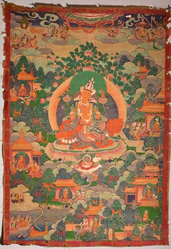 A THANGKA OF MAITREYA. 18th Century