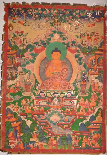 A THANGKA OF BUDDHA 18th Century