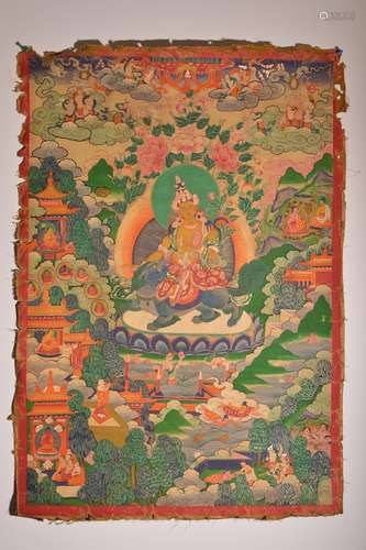 A THANGKA OF TARA. 18th Century