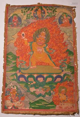 A THANGKA OF SIMHAVAKTRA DAKINI. 18th Century