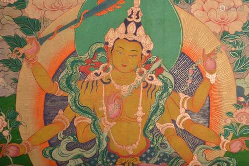 A THANGKA OF USNISAVIJAYA. 18th Century