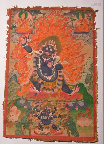 A THANGKA OF HAYAPRIVA. 18th Century