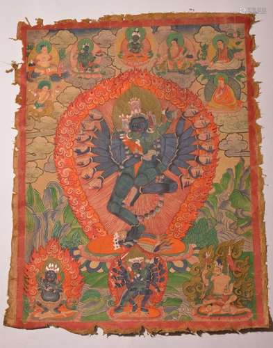 A THANGKA OF SHRIHEVAJRA. 18th Century