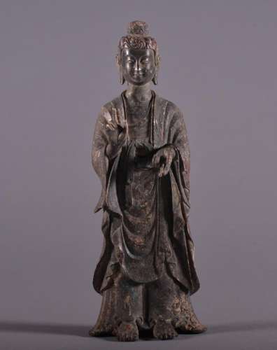 A SILVER FIGURE OF BUDDHA. Tang Dynasty