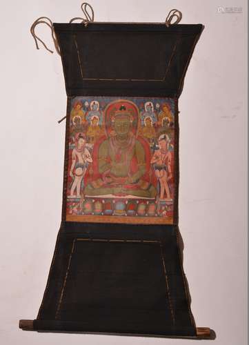 A THANGKA OF SAKYAMUNI. 13th Century