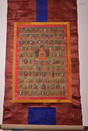 A THANGKA OF SAKYAMUNI. 18th Century