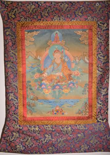 A THANGKA OF PADMSAMBHAVA. 18th Century