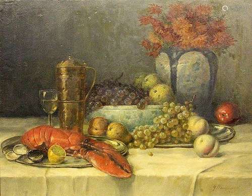 HAUFLER, G. 1938 Still life of fruits and