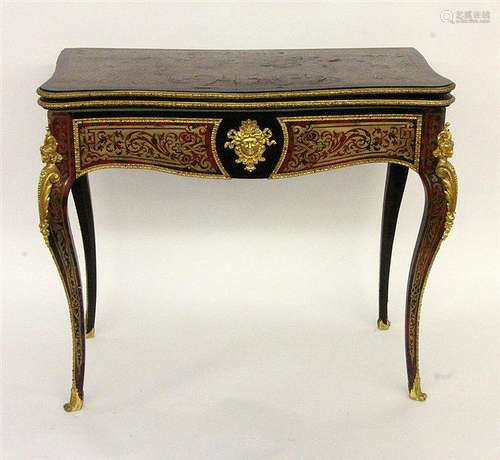 A BOULLE GAME TABLE France, circa 1860 Partly