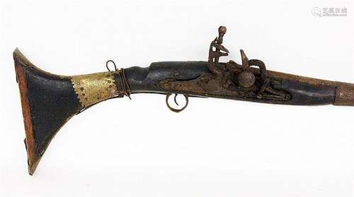 A FLINTLOCK RIFLE probably Morocco, 19th century