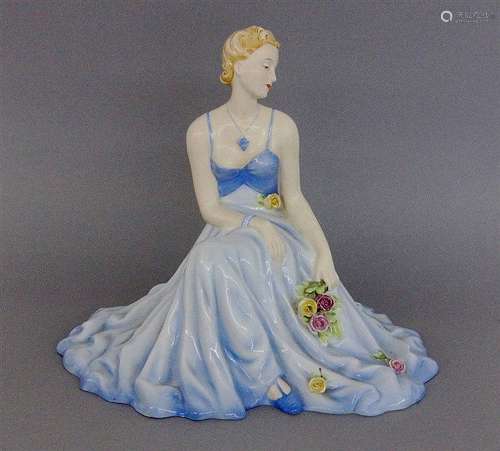 A SITTING ART DECO LADY Royal Dux, Germany, 20th