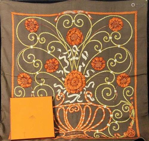 A HERMES CARRE (SQUARE) SCARF ''JOUVENCE'' Silk