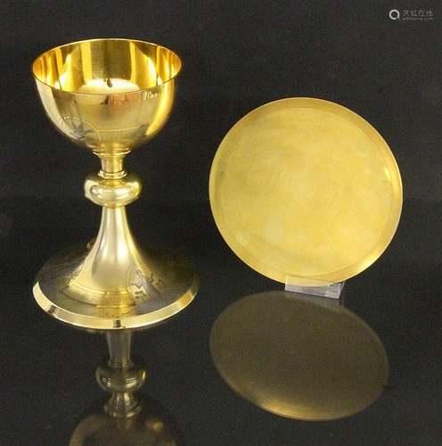 A CHALICE WITH PATEN France circa 1900