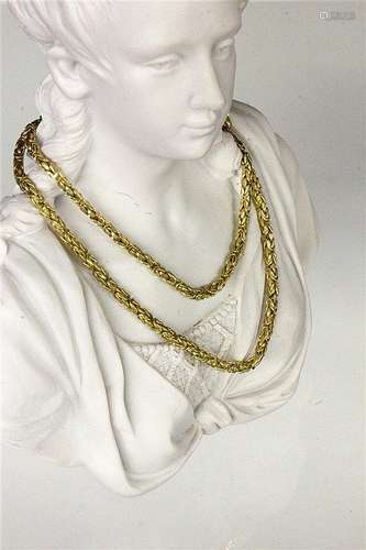 A BYZANTINE CHAIN ??585/000 yellow gold. 49.5 cm