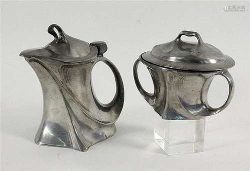 AN ART NOUVEAU TEA POT AND SUGAR BOWL ca. 1900 2