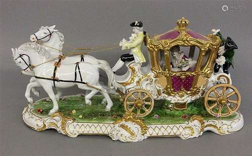 A ROYAL PORCELAIN CARRIAGE Unterweissbach, 20th