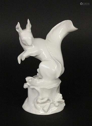 A HARE Meissen, 20th century White glazed