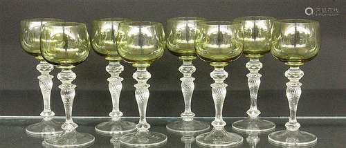 A SET OF 8 ART NOUVEAU STYLE WINE GOBLETS