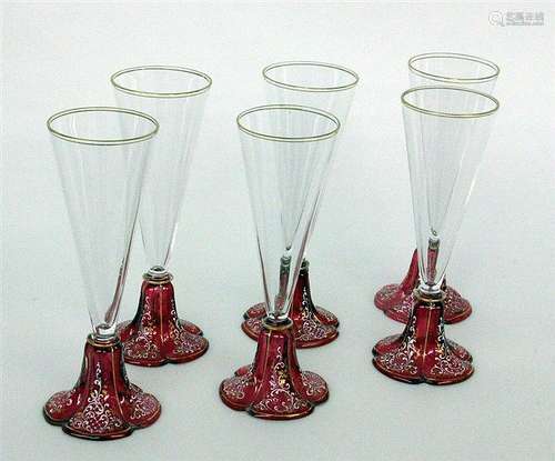 A SET OF 6 CHAMPAGNE GOBLETS Lobmeyr, Vienna