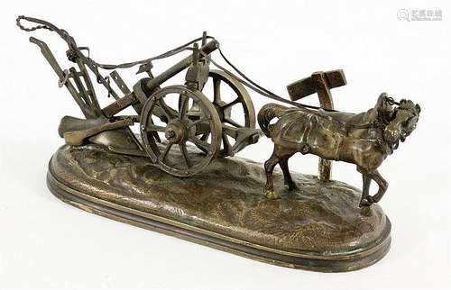 FRENCH SCULPTOR 19thcentury Horse plough. Place