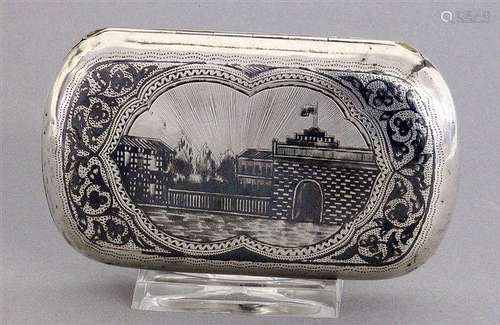 A TABATIERE Moscow 1882 Silver with nielloed