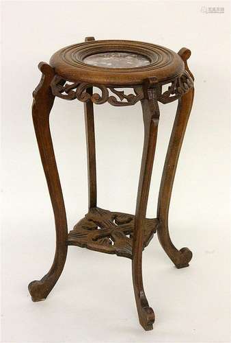 A FLOWER TABLE circa 1900 Oak wood with carved