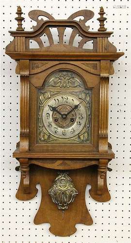 AN ART NOUVEAU PENDULUM WALL CLOCK German circa